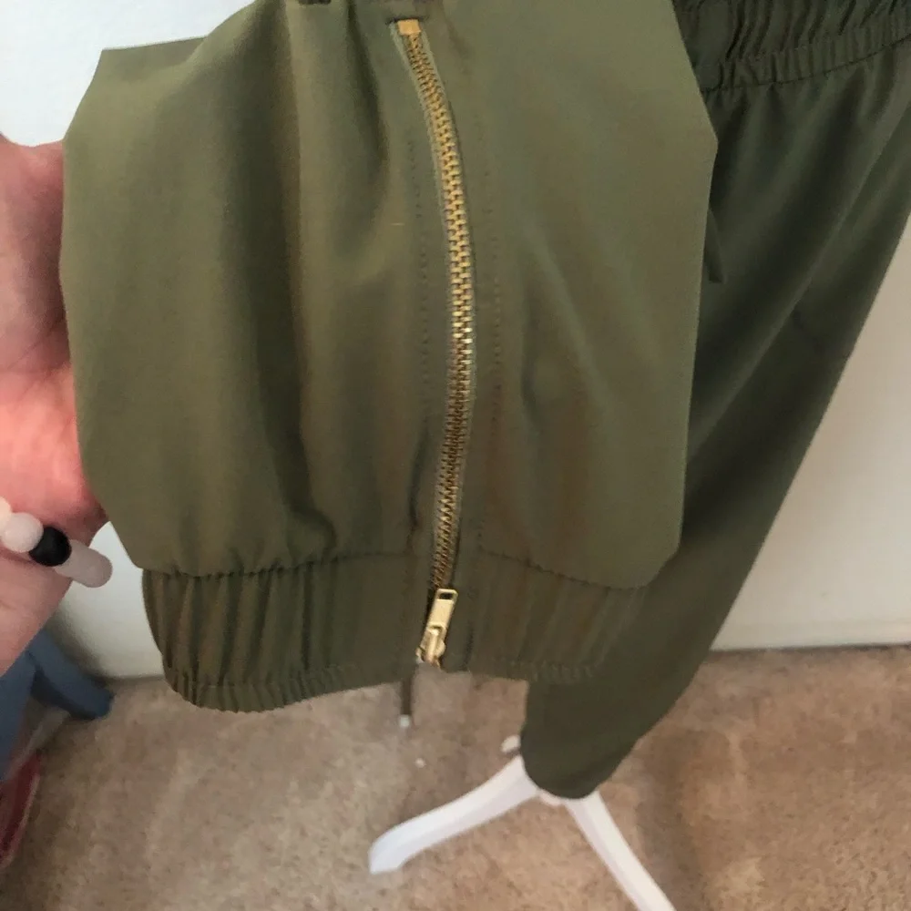 Albion Fit Olive Green Women's Drawstring Jumpsuit - Picture 4 of 14